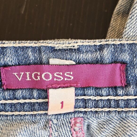 Vigoss Women's Plus Size 1 28x16 Blue Capri Cotton Blend Stretch Jeans Denim - Picture 8 of 13